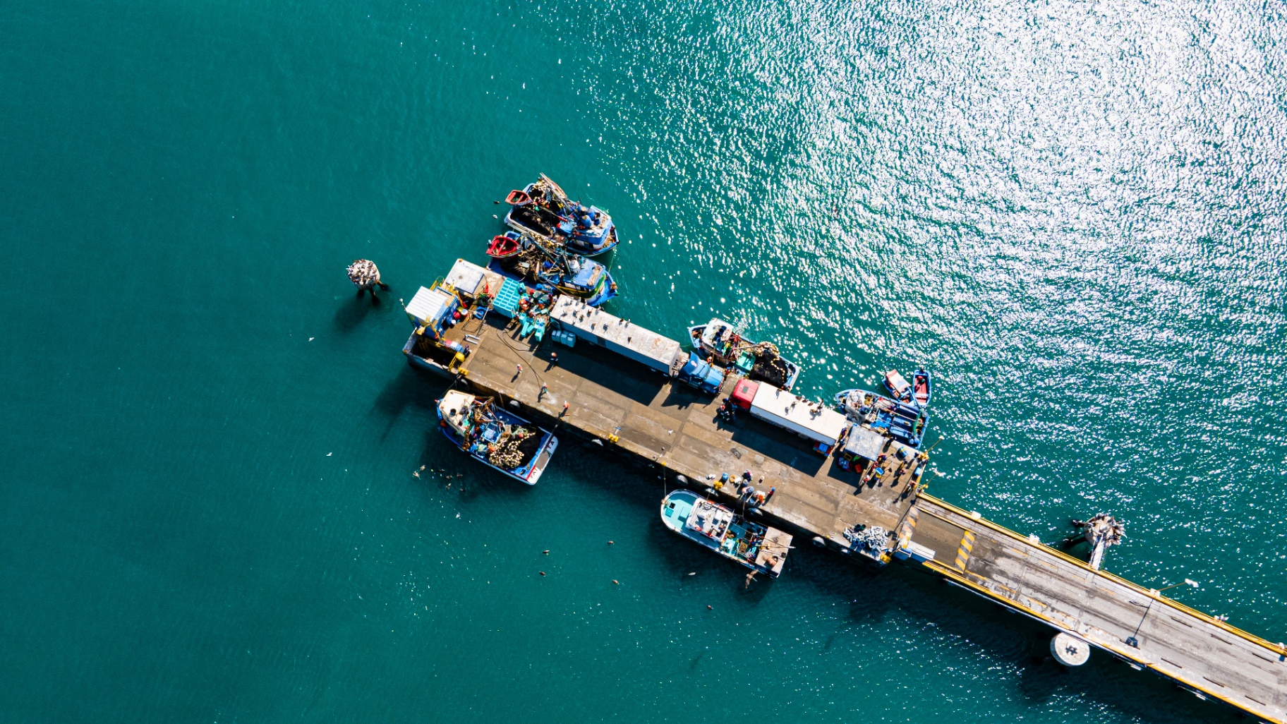 Oceano Seafood dock on the Peruvian coast